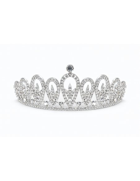 Diadème argenté avec strass – Élégance discrète pour mariages et cérémonies - Argente  - 1