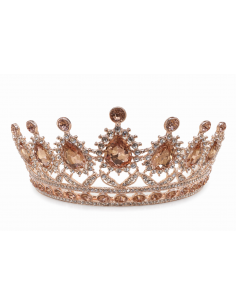 Diadème avec strass – Élégance discrète pour mariages et cérémonies - doré ambre  - 1