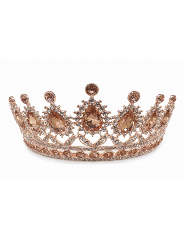 Diadème avec strass – Élégance discrète pour mariages et cérémonies - doré ambre  - 1