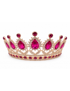 Diadème avec strass – Élégance discrète pour mariages et cérémonies - doré rose  - 1