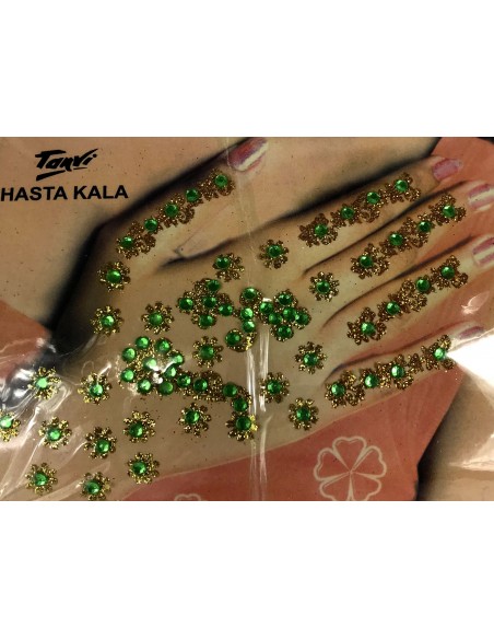 Bindi Autocollant main vert  - 1