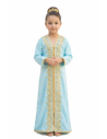 Caftan enfant fille AID brodé rose fuchsia– Robe orientale élégante Caf...