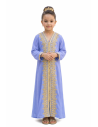 Caftan enfant fille AID brodé rose fuchsia– Robe orientale élégante Caf...