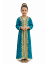 Caftan enfant fille AID brodé rose fuchsia– Robe orientale élégante Caf...