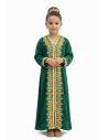 Caftan enfant fille AID brodé rose fuchsia– Robe orientale élégante Caf...
