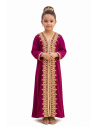 Caftan enfant fille AID brodé rose fuchsia– Robe orientale élégante Caf...