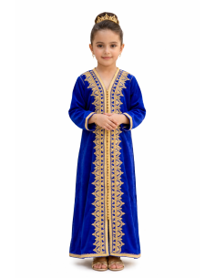 Caftan enfant fille AID brodé rose fuchsia– Robe orientale élégante Caf...