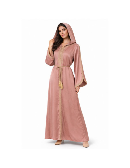 Caftan Robe orientale pas cher bleu royal doublure ceinture bleu ci...