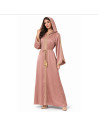 Caftan Robe orientale pas cher bleu royal doublure ceinture bleu ci...