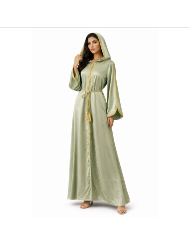 Caftan Robe orientale pas cher bleu royal doublure ceinture bleu ci...