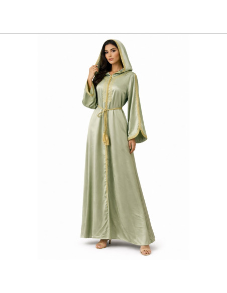 Caftan Robe orientale pas cher bleu royal doublure ceinture bleu ci...