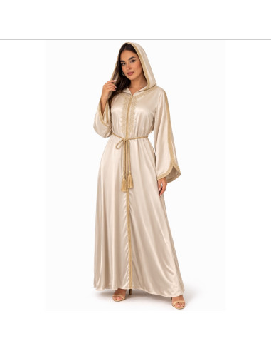 Caftan Robe orientale pas cher bleu royal doublure ceinture bleu ci...