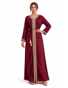 Caftan Robe orientale pas cher bleu royal doublure ceinture bleu ci...