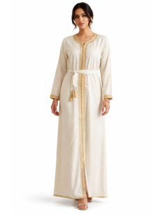 Caftan Robe orientale pas cher bleu royal doublure ceinture bleu ci...
