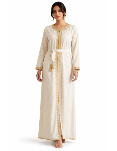 Caftan Robe orientale pas cher bleu royal doublure ceinture bleu ci...