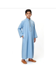 Qamis enfant garçon djellaba Kurta émirati blanc Enfant ( Tenue ind...