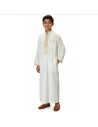 Qamis enfant garçon djellaba Kurta émirati blanc Enfant ( Tenue ind...