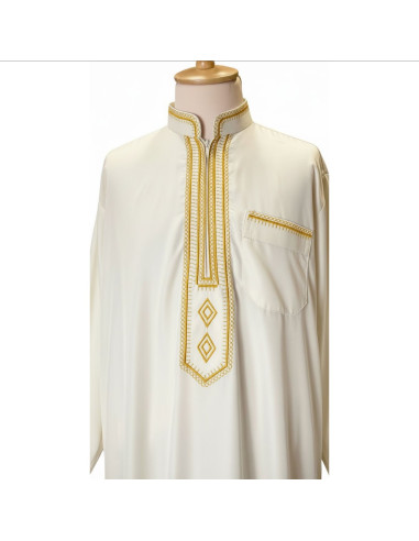Qamis enfant garçon djellaba Kurta émirati blanc Enfant ( Tenue ind...
