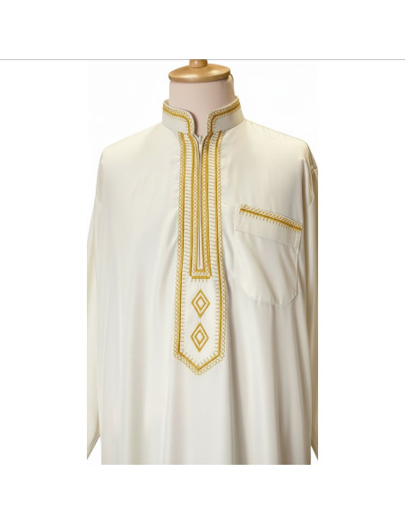 Qamis enfant garçon djellaba Kurta émirati blanc Enfant ( Tenue ind...