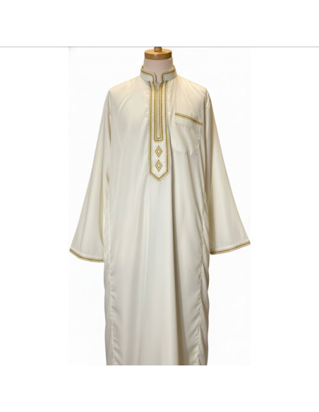 Qamis enfant garçon djellaba Kurta émirati blanc Enfant ( Tenue ind...