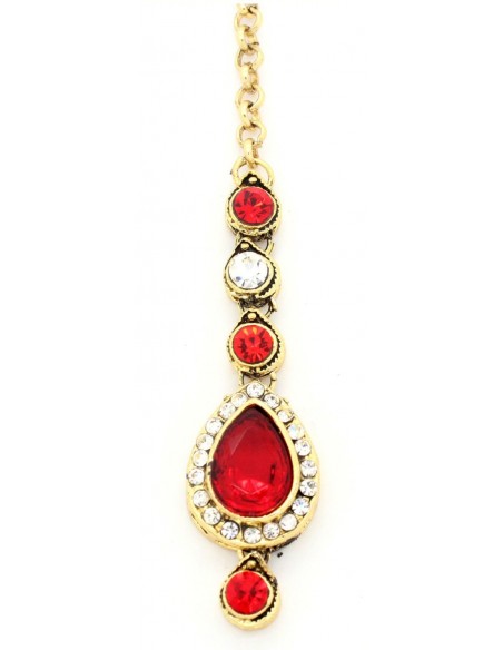 Maag Tikka Bijoux Front Doré & Rouge  - 1