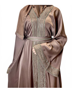 Abaya Dubai golden bronze or – Robe émirats élégante et moderne Caf... 2