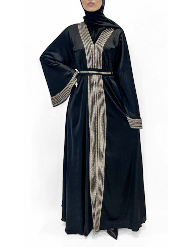 Abaya abaya Dubai noire or – Robe émirats élégante et moderne Cafta...