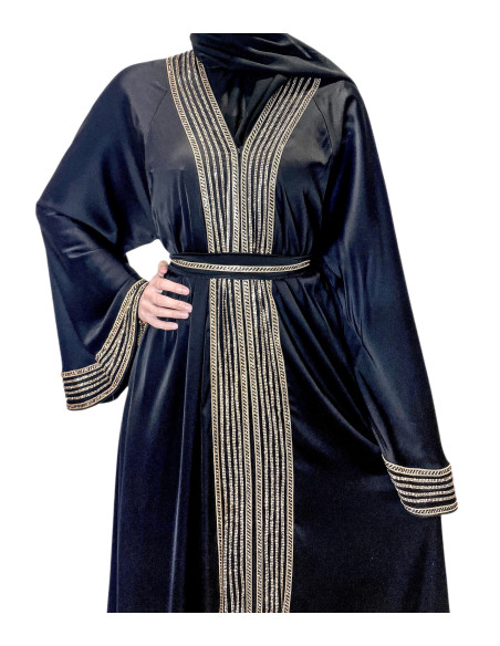 Abaya abaya Dubai noire or – Robe émirats élégante et moderne Cafta...