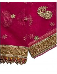 Dupatta chale etole indiens Rose  - 1 2