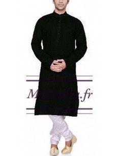 Tunique indien homme noir bollywood  - 1 2