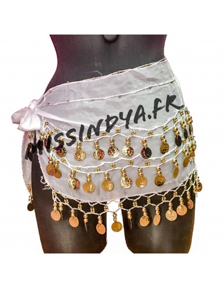 Ceinture de danse orientale Belly dance blanc  - 2