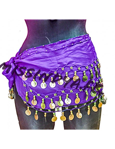 Ceinture de danse orientale pas cher belly dance Violet  - 2