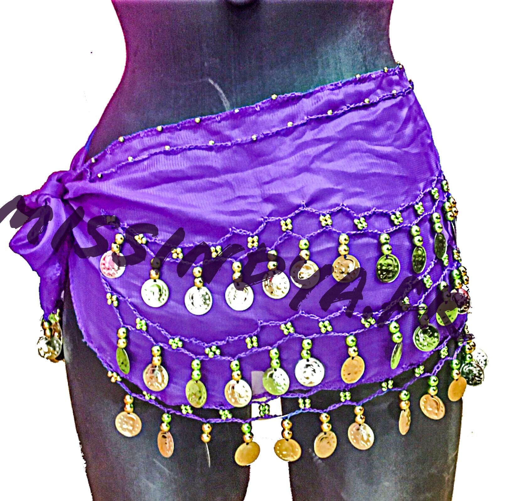 Ceinture de danse orientale pas cher belly dance Violet Bazar indien