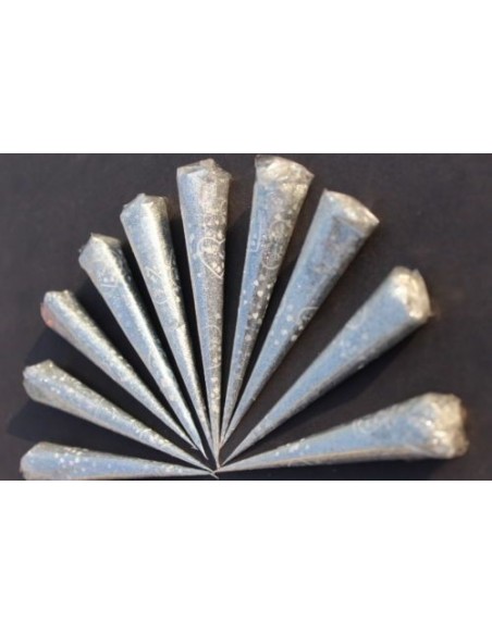 cone de pailette argenté pour henné  Bazar indien