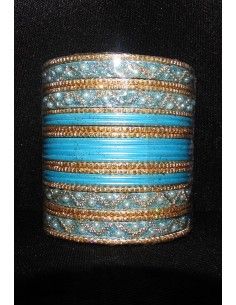 Bangles Doré et Bleu Turquoise