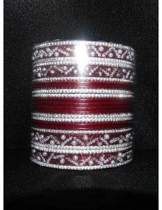 Bangles Argenté et Rouge...