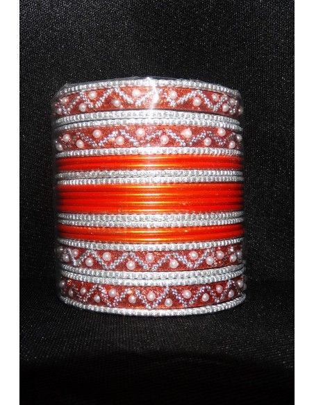 Bangles Argenté et Orange Fonçé  - 1