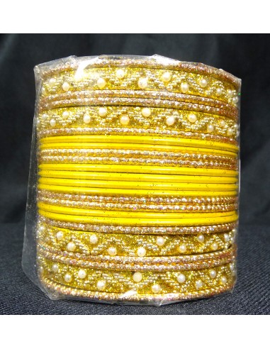 Bangles Bracelets indiens doré et jaune  - 1