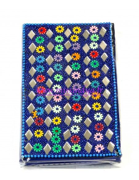 carnet pailleté bleu Grand Bazar indien