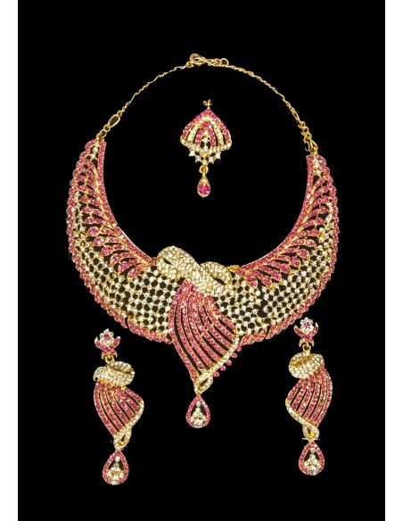 Parure bijoux libas oriental rose  Bijoux indiens