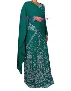 Lehenga Choli Vert & Argenté  2