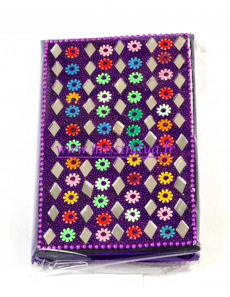 Carnet pailleté Violet Bazar indien