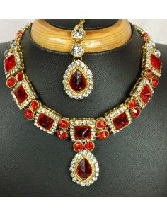 Parure Bijoux  doré Rouge OCT16  - 1 2