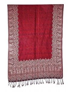Pashmina Foulard Strass Rouge - 1 2