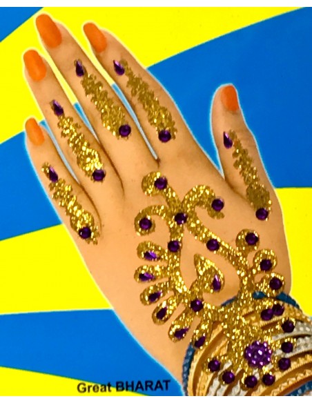 Strass autocollant pour main Violet  - 1