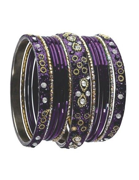 Bangles violet perlé mina Bijoux indiens