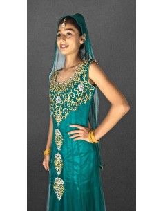 Salwar Kameez fille longue Vert  - 1 2