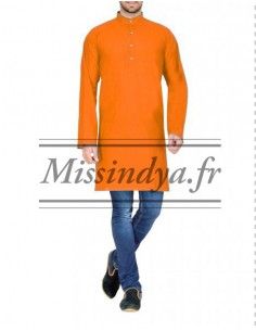 Tunique homme orange  - 1 2