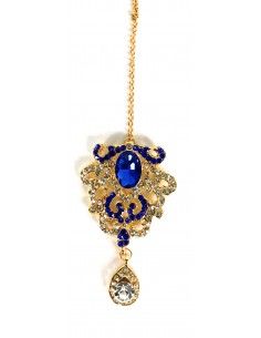 Maag Tikka Bijoux tete Front dore bleu  - 1 2