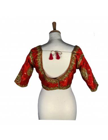 Choli haut sari manas Rouge  - 2